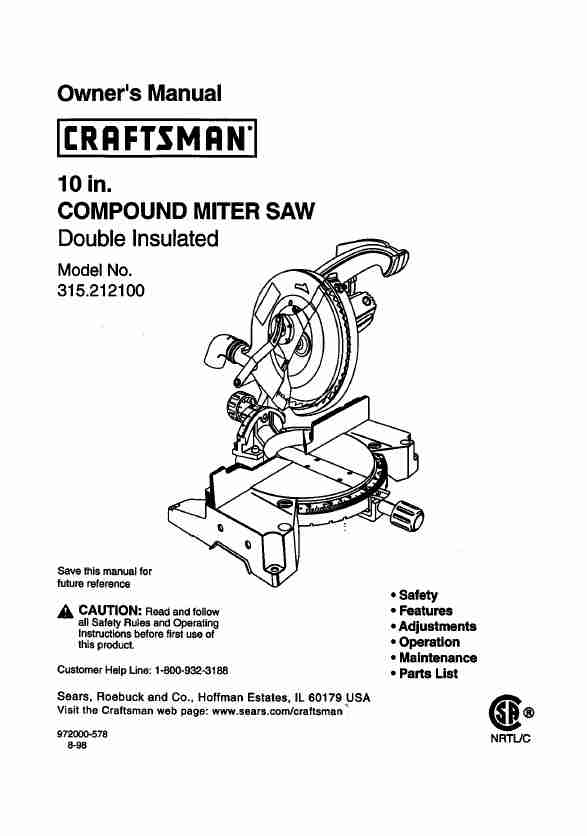 Craftsman Saw 315 2121O0-page_pdf